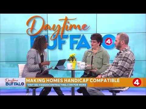 Daren (right) with home healthcare professional Roxanne Sorensen on WIVB's Daytime Buffalo